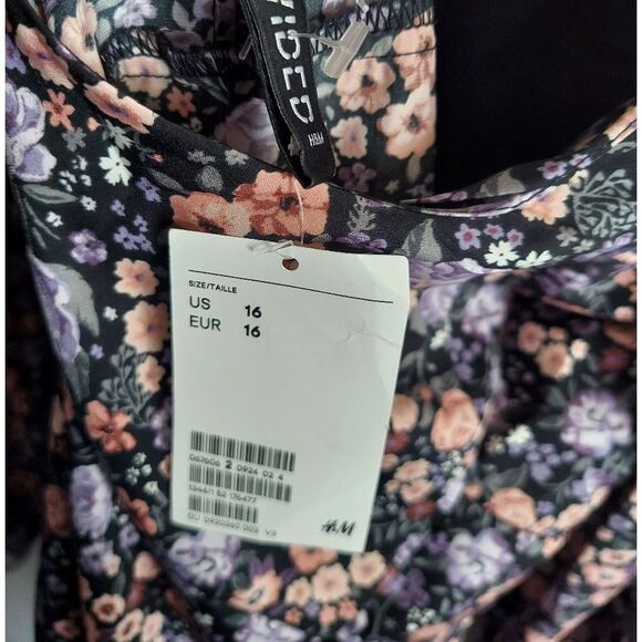 NEW H&M Open Back Floral Dress Size 16 - Picture 6 of 6
